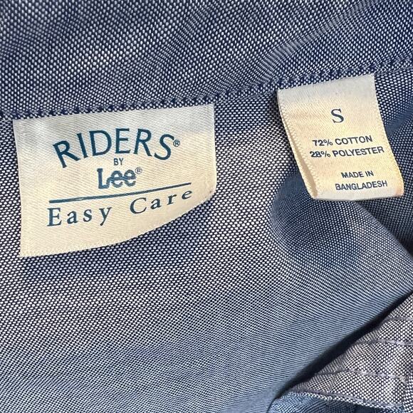 Riders by Lee Chambray Button Down Shirt Womens Size S Easy Care w/ Patch Pocket - Picture 6 of 6